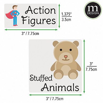 mDesign Labels for Toy Room Storage and Organizing, Includes 24 Labels