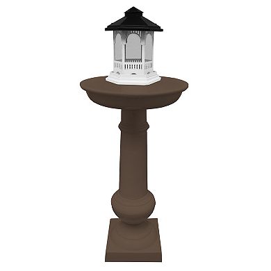 Modern Round Cast Aluminum Metal 40-in Brown Bird Bath And Bird Feeder Combo