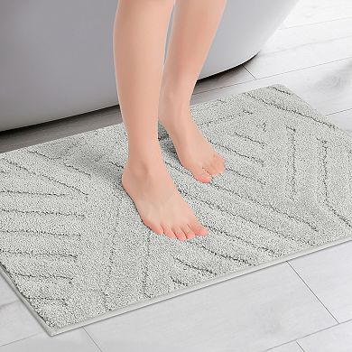 Geometric Luxury Soft Bathroom Rugs Bath Mat For Shower Kitchen Entryway Modern Decor 16" X 24"