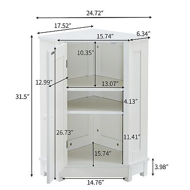 Merax Bathroom Triangle Corner Storage Cabinet