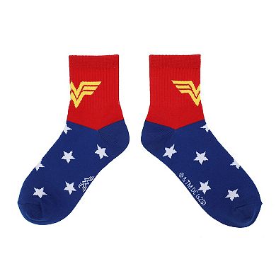 Women's Wonder Woman Quarter Crew Socks 3-Pack