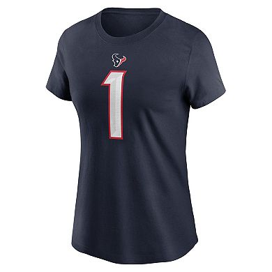Women's Nike Stefon Diggs Navy Houston Texans Player Name & Number T-Shirt