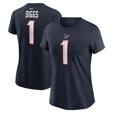 Women's Nike Stefon Diggs Navy Houston Texans Player Name & Number T-Shirt