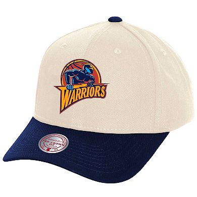 Men's Mitchell & Ness Cream Golden State Warriors Game On Two-Tone Pro Crown Adjustable Hat