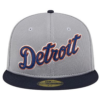 Men's New Era Gray Detroit Tigers Pivot Mesh 59FIFTY Fitted Hat