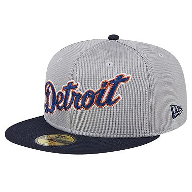 Men's New Era Gray Detroit Tigers Pivot Mesh 59FIFTY Fitted Hat