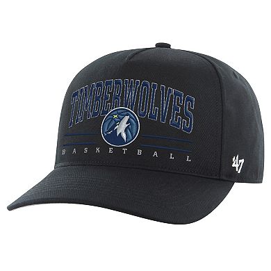 Men's '47 Black Minnesota Timberwolves Core Roscoe Hitch Adjustable Hat