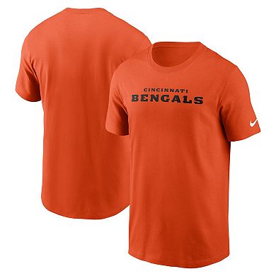 Men's Nike Orange Cincinnati Bengals Primetime Wordmark Essential T-Shirt