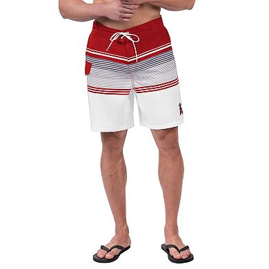 Men's G-III Sports by Carl Banks Red/White Los Angeles Angels Jump Shot Volley Board Shorts