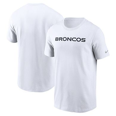Men's Nike White Denver Broncos Primetime Wordmark Essential T-Shirt