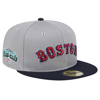 Men's New Era Gray Boston Red Sox Pivot Mesh 59FIFTY Fitted Hat