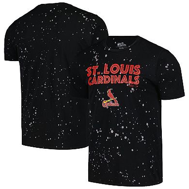 Men's Majestic Threads Black/White St. Louis Cardinals Splatter T-Shirt