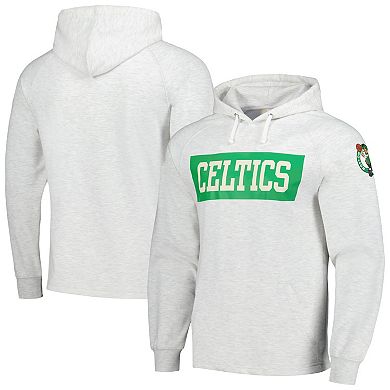Men's Fanatics Ash Boston Celtics Softhand Raglan Tri-Blend Pullover Hoodie