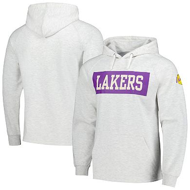 Men's Fanatics Ash Los Angeles Lakers Softhand Raglan Tri-Blend Pullover Hoodie