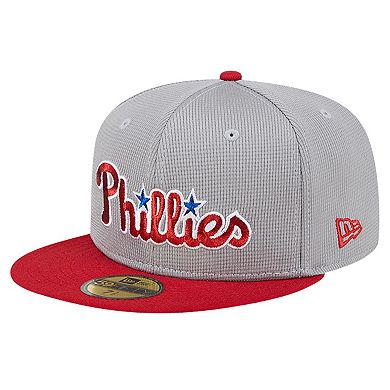 Men's New Era Gray Philadelphia Phillies Pivot Mesh 59FIFTY Fitted Hat