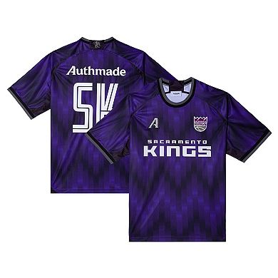 Men's Authmade x NBA Purple Sacramento Kings Soccer Kit Fashion Jersey