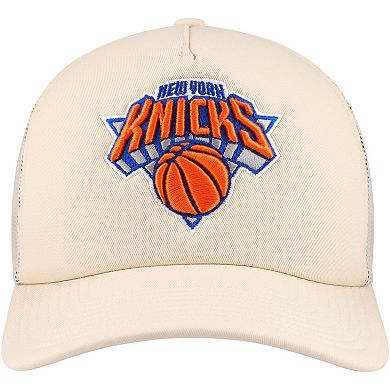 Men's Mitchell & Ness Cream New York Knicks Trucker Adjustable Hat