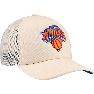 Men's Mitchell & Ness Cream New York Knicks Trucker Adjustable Hat