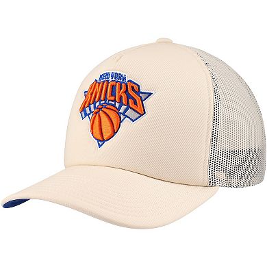 Men's Mitchell & Ness Cream New York Knicks Trucker Adjustable Hat