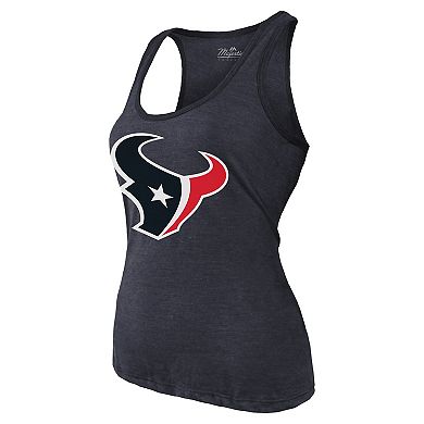 Women's Majestic Threads C.J. Stroud Navy Houston Texans Name & Number Tri-Blend Tank Top