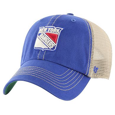 Men's '47 Blue/Cream New York Rangers Core Trawler Clean-Up Trucker Adjustable Hat