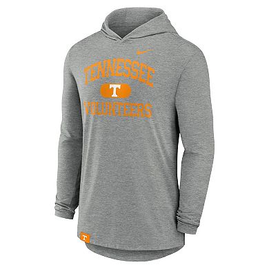 Men's Nike Heather Gray Tennessee Volunteers Blitz Hoodie Long Sleeve T-Shirt