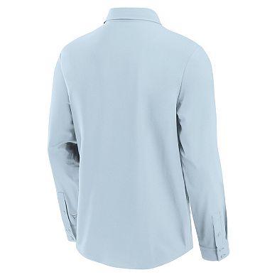 Men's Fanatics Signature Light Blue Los Angeles Dodgers Front Office Long Sleeve Button-Up Shirt