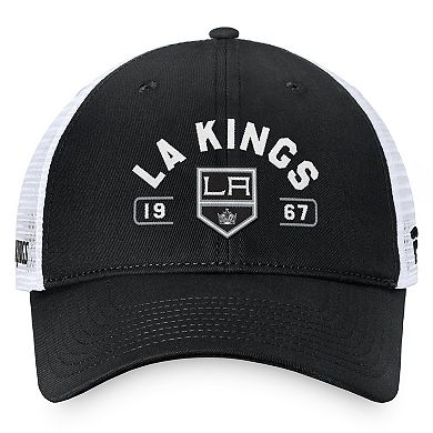 Men's Fanatics Black/White Los Angeles Kings Free Kick Trucker Adjustable Hat