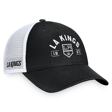 Men's Fanatics Black/White Los Angeles Kings Free Kick Trucker Adjustable Hat