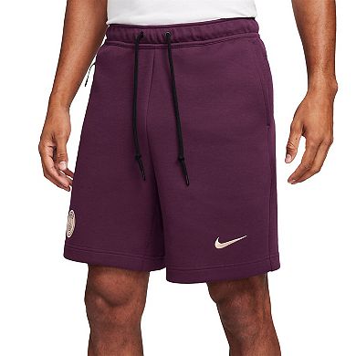 Men's Nike  Burgundy Paris Saint-Germain 2024/25 Tech Fleece Shorts