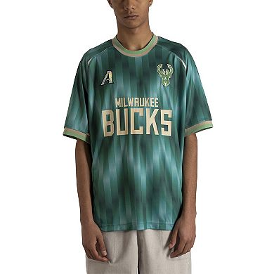 Men's Authmade x NBA Green Milwaukee Bucks Soccer Kit Fashion Jersey