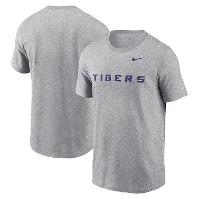 Men's Nike Heather Gray LSU Tigers Primetime Evergreen Wordmark T-Shirt