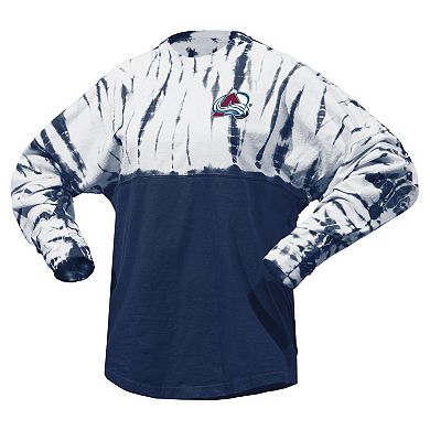 Unisex Spirit Jersey Navy Colorado Avalanche Crystal Half Dye Long Sleeve T-Shirt