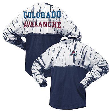 Unisex Spirit Jersey Navy Colorado Avalanche Crystal Half Dye Long Sleeve T-Shirt