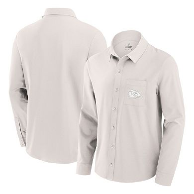 Men's Fanatics Signature Cream Kansas City Chiefs Front Office Long Sleeve Button-Up Shirt