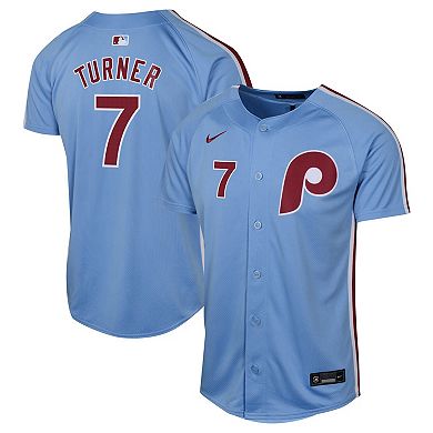 Youth Nike Trea Turner Light Blue Philadelphia Phillies Alternate Limited Player Jersey