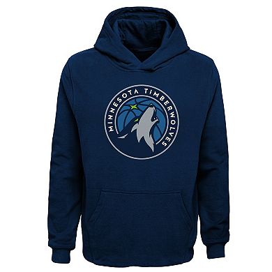 Youth Navy Minnesota Timberwolves Primary Logo Pullover Hoodie