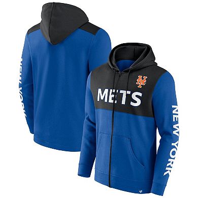 Men's Fanatics Royal/Black New York Mets Ace Hoodie Full-Zip Sweatshirt