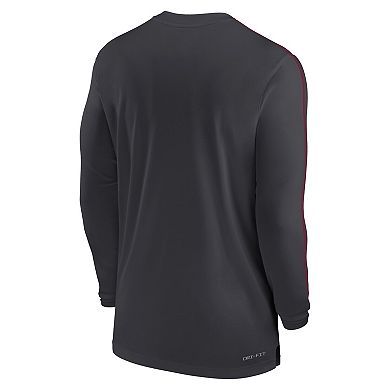 Men's Nike Anthracite Florida State Seminoles 2024 Sideline Coach UV Performance Long Sleeve T-Shirt