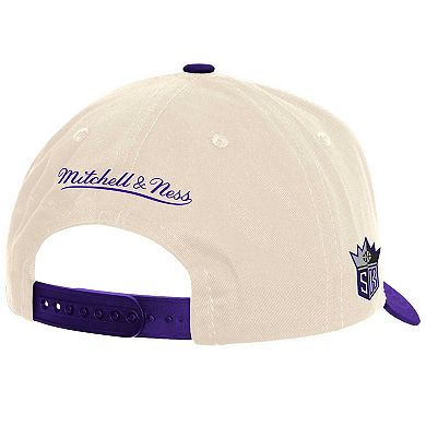 Men's Mitchell & Ness Cream Sacramento Kings Game On Two-Tone Pro Crown Adjustable Hat