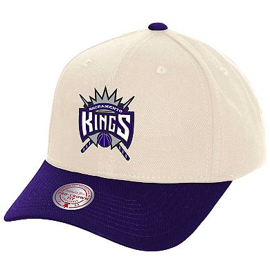 Men's Mitchell & Ness Cream Sacramento Kings Game On Two-Tone Pro Crown Adjustable Hat