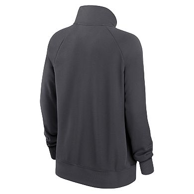 Women's Nike Charcoal Carolina Panthers Premium Raglan Performance Half-Zip Sweatshirt