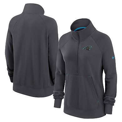 Women's Nike Charcoal Carolina Panthers Premium Raglan Performance Half-Zip Sweatshirt