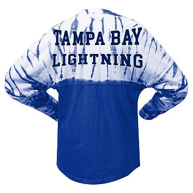 Unisex Spirit Jersey Blue Tampa Bay Lightning Crystal Half Dye Long Sleeve T-Shirt