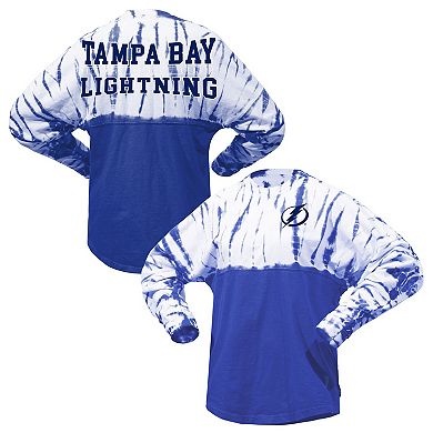 Unisex Spirit Jersey Blue Tampa Bay Lightning Crystal Half Dye Long Sleeve T-Shirt