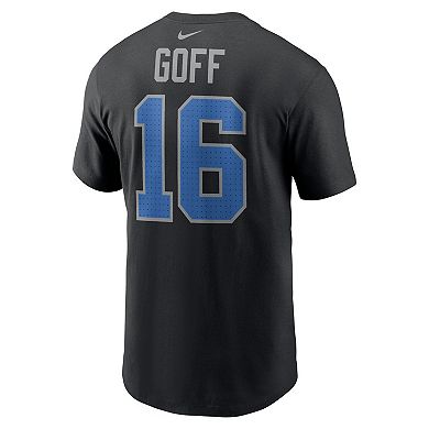 Men's Nike Jared Goff Black Detroit Lions Name & Number T-Shirt