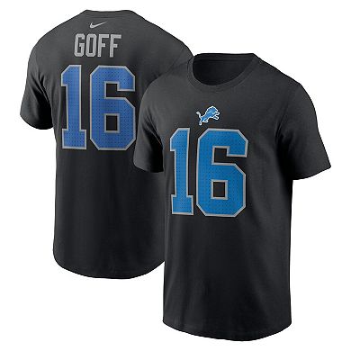 Men's Nike Jared Goff Black Detroit Lions Name & Number T-Shirt