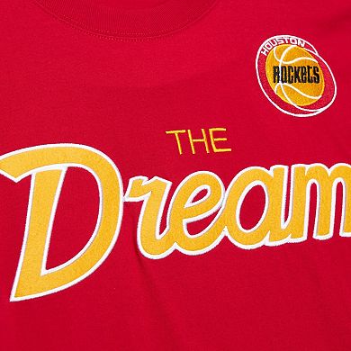 Men's Mitchell & Ness Hakeem Olajuwon Red Houston Rockets Premium Nickname T-Shirt
