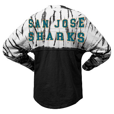 Unisex Spirit Jersey Black San Jose Sharks Crystal Half Dye Long Sleeve T-Shirt