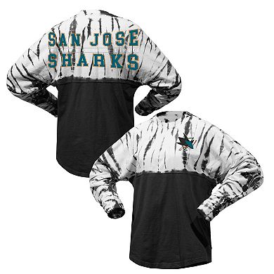 Unisex Spirit Jersey Black San Jose Sharks Crystal Half Dye Long Sleeve T-Shirt